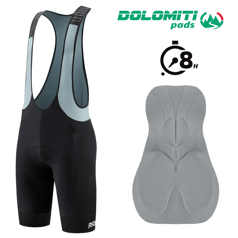RION Cycling Bib Shorts Men Mountain Bike MTB Padded Tights Bicycle Clothes Pro Male Bibs Dolomiti 8H Long Distance Road Riding