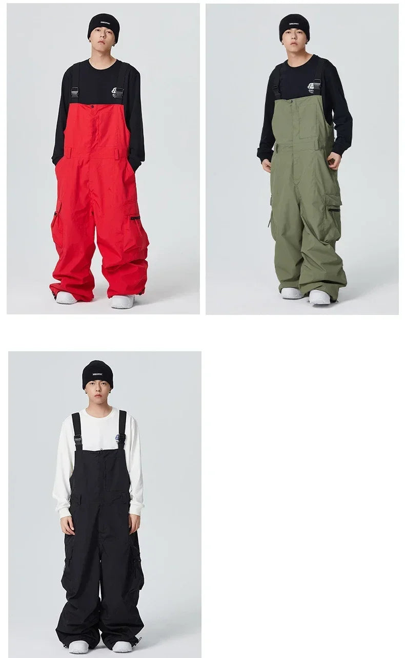 Winter Warm Windproof Skiing Pants Man Snowboard Clothing Woman New Snow Cargo Pants Loose Hip-hop Overalls Alpine Sport Trouser