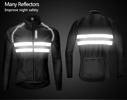 WOSAWE Men Cycling Windbreaker MTB Bicycle Long Sleeve Coat Water Resistant Outdoor Sport Jersey Bike Jacket Cycling Clothing