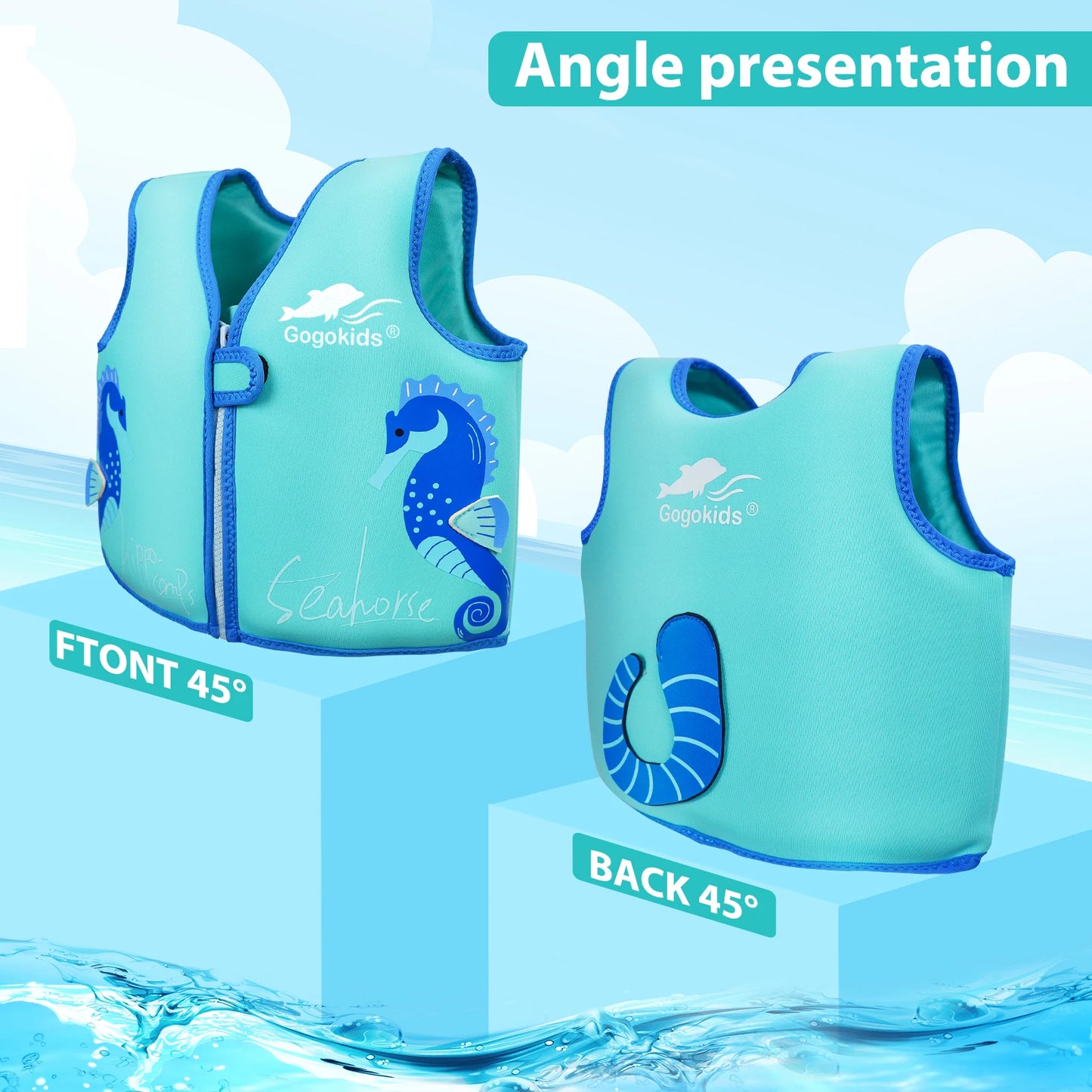Neoprene Children's Life Jacket Wakeboard Jet Surf Surfing Buoyancy Aid Safe Buckle Jackets for Surfing Swimming Sailing Rafting