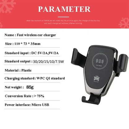 30W Wireless Chargers Fast Car For iPhone 15 14 13 12 11 Pro XS Max XR Samsung Xiaomi Wireless Charging Phone Car Holder Charger