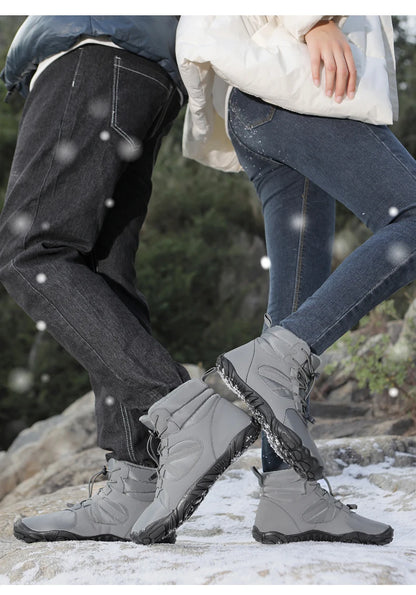 Men Women Waterproof Winter Boots Snow Barefoot Casual Shoes Outdoor Warm Work Shoes Ankle Shoes for Trekking Climbing Hiking