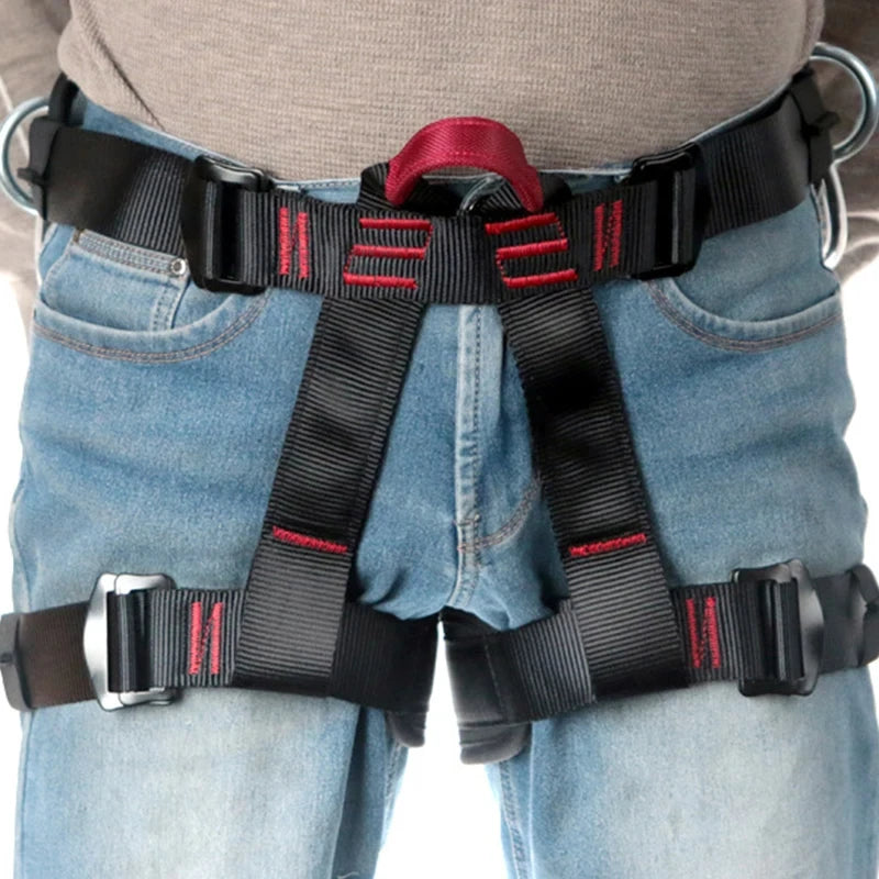 Camping Safety Belt 25KN Outdoor Rock Climbing Half Body Harness