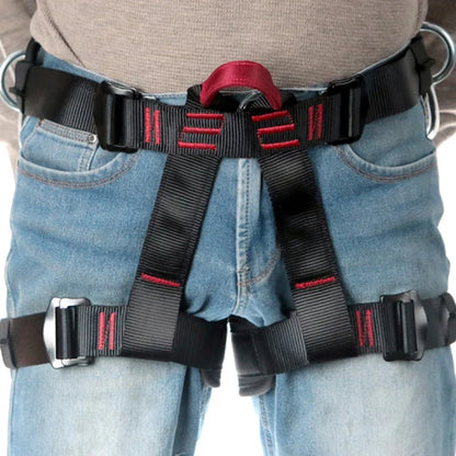 Camping Safety Belt 25KN Outdoor Rock Climbing Half Body Harness