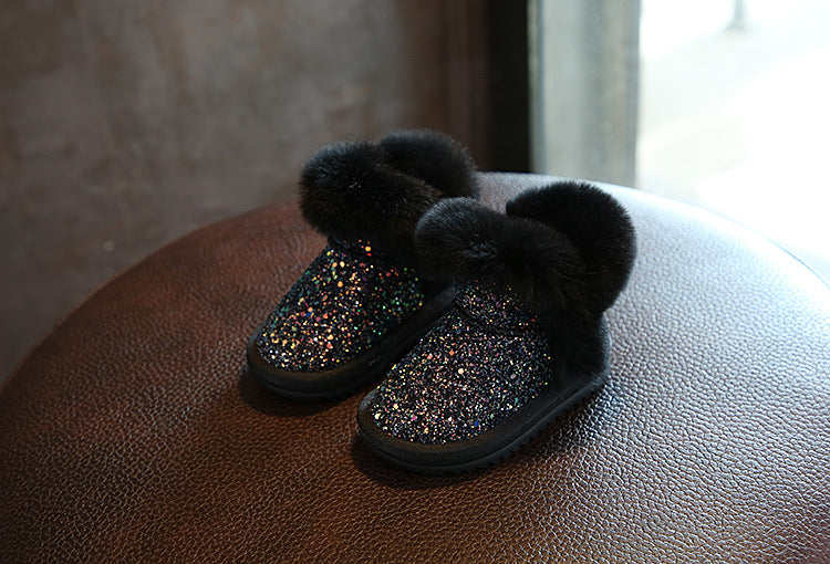 2023 Winter Kids Fashion snow boots thick Child Genuine Leather warm plush soft bottom baby girls boots winter ski boot for baby