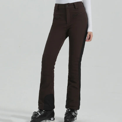 Ladies High Elasticity Skiing Pants Women Slim Winter Trousers 2025 Alpine Sport Ski Pants Outdoor Warm Waterproof Snow Clothes