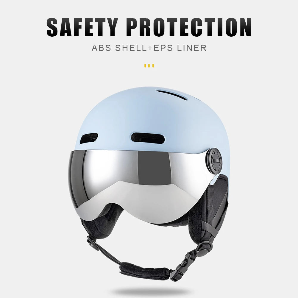 Skiing Helmet Snowboard Helmet With Detachable Glasses Winter Outdoor Sports Ski Helmet Safety Skateboard Skiing Snowboard Snow