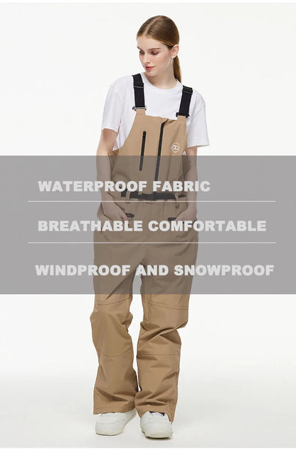 Men Women Ski Pants Winter Windproof Waterproof Reflective Warm Breathable Ski Overalls Pants Female Male Loose Snowboard Pants
