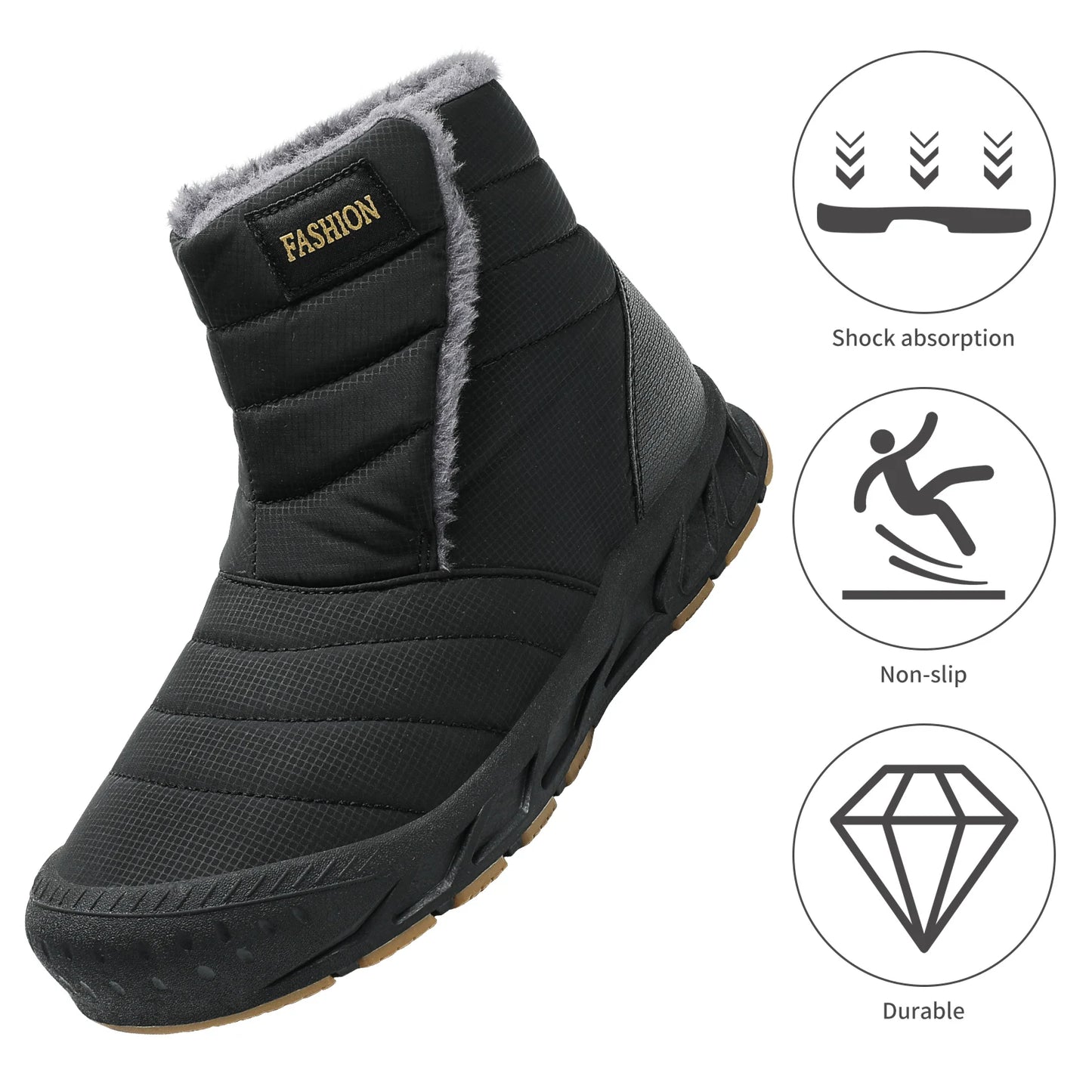 New Men Winter Snow Boots Outdoor Women Velvet Warm Walking Shoes Waterproof Ski Shoes High-Top Cotton Boots Thick Cotton Shoes