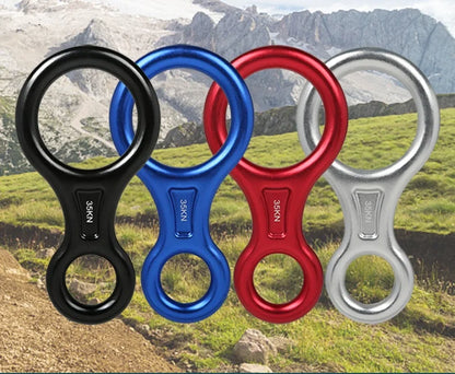 Rock Climbing Carabine 8 Shape Rigging Descender Aluminum Figure Belay Device Abseiling 35kN Eight Ring Downhill Equipment