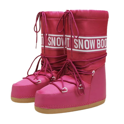 Winter Boots Women Snow Boots Mid-calf Cold-proof Antiskid Thicken Plush Waterproof Thick Platform Space Ski Boots Size 35-43