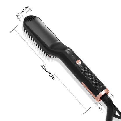 Men's Electric Beard Straightener Negative Ion Hair Straightening Brush Hair Straightener Wet & Dry Quick Styler