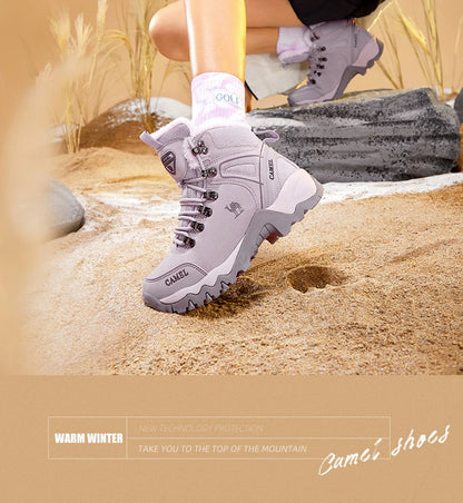 GOLDEN CAMEL Waterproof Hiking Shoes Military Hiking Boots High Top Trekking Shoes for Women 2024 Autumn Non-slip Wear-resistant