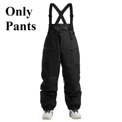 New Men Skiing Pants Winter Thickening Warm Ski Overalls Windproof Snowboard Trousers Outdoor Loose Snow Clothes Waterproof Pant