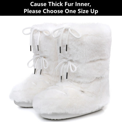 2025 Winter Lace-up Ankle Boots Women Snow Boots Brand Design Classic Platform Waterproof Non-slip Cotton Boots Woman Ski Boots