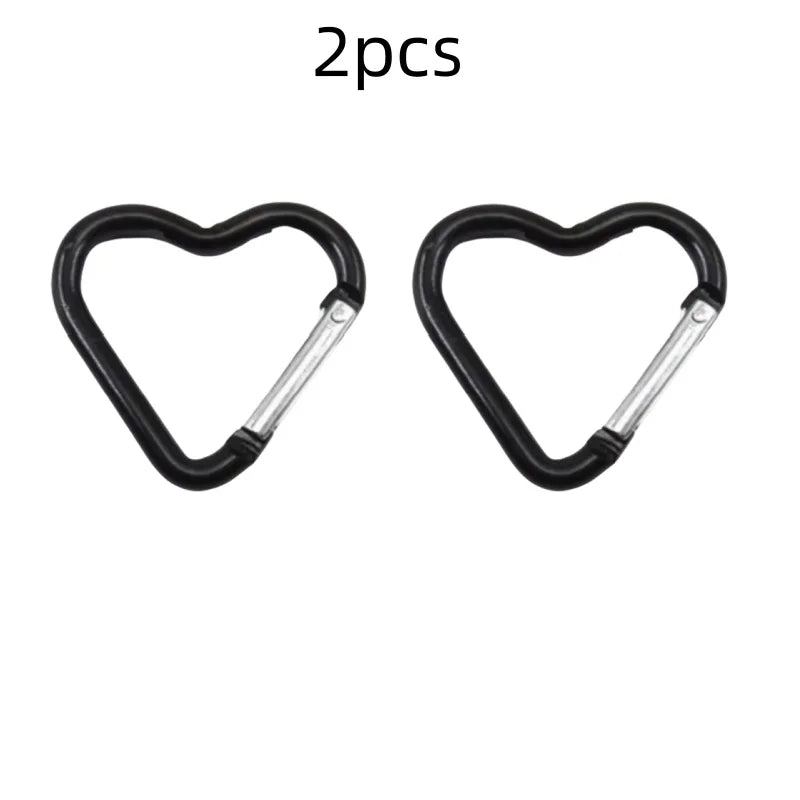 Outdoor Carabiner Heart Shape Keychain Clip Aluminum Alloy Rings Climbing Clips Spring Snap Hook Carabiner Durable