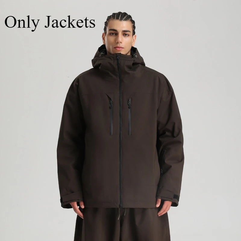 New Men Ski Jacket Waterproof Windproof Warm Breathable Snowboarding Coat 2025 Winter Sports Unisex Polyester Skiing Top Outdoor