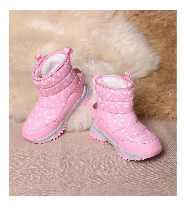 Hot Sell Girls Boots Children Snow Boots For Boys Fashion Sneakers Winter Kids Warm Snow Boots Sport Fashion Leather Shoes
