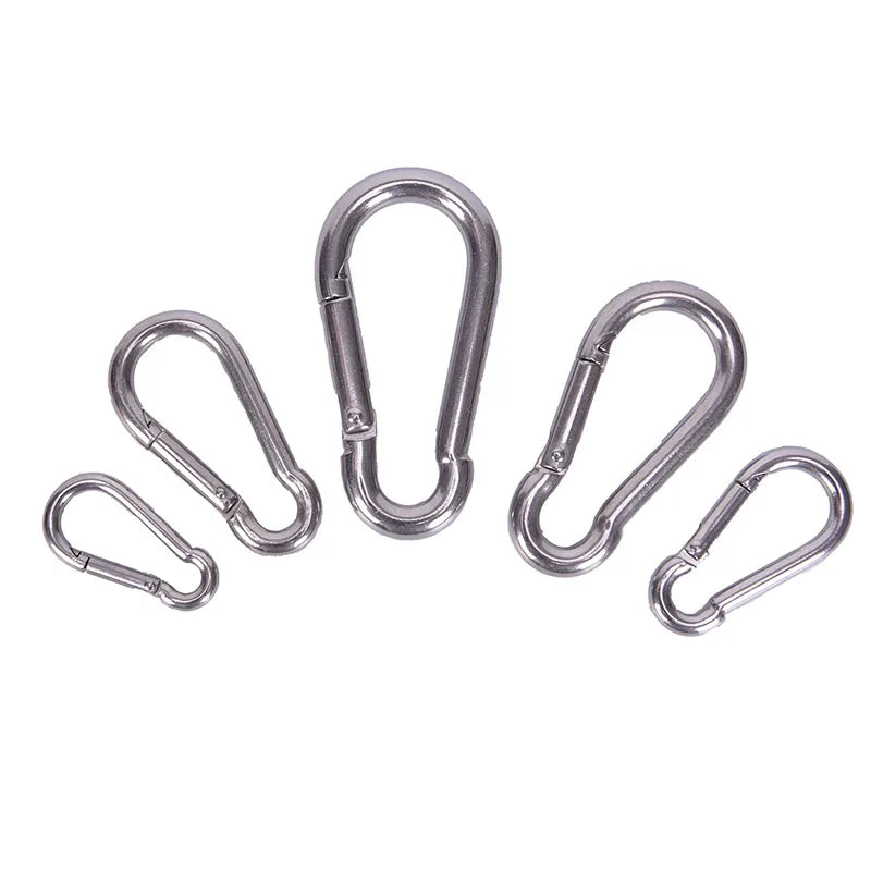 304 Stainless Steel M4 M5 M6 M7 M8 Multifunctional Spring Snap Carabiner Quick Link Lock Ring Hook