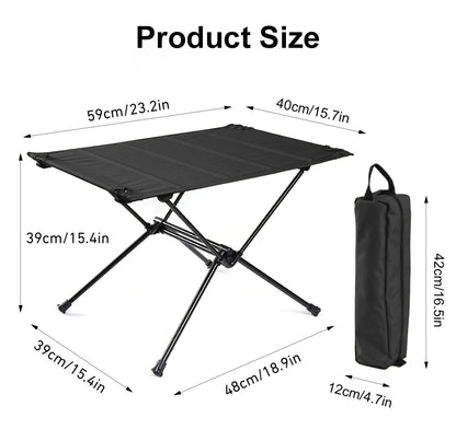 WESTTUNE Camping Folding Table Lightweight 1680D Oxford Roll-Up Table Portable Aluminum Alloy Tourist Tables for Outdoor Picnic