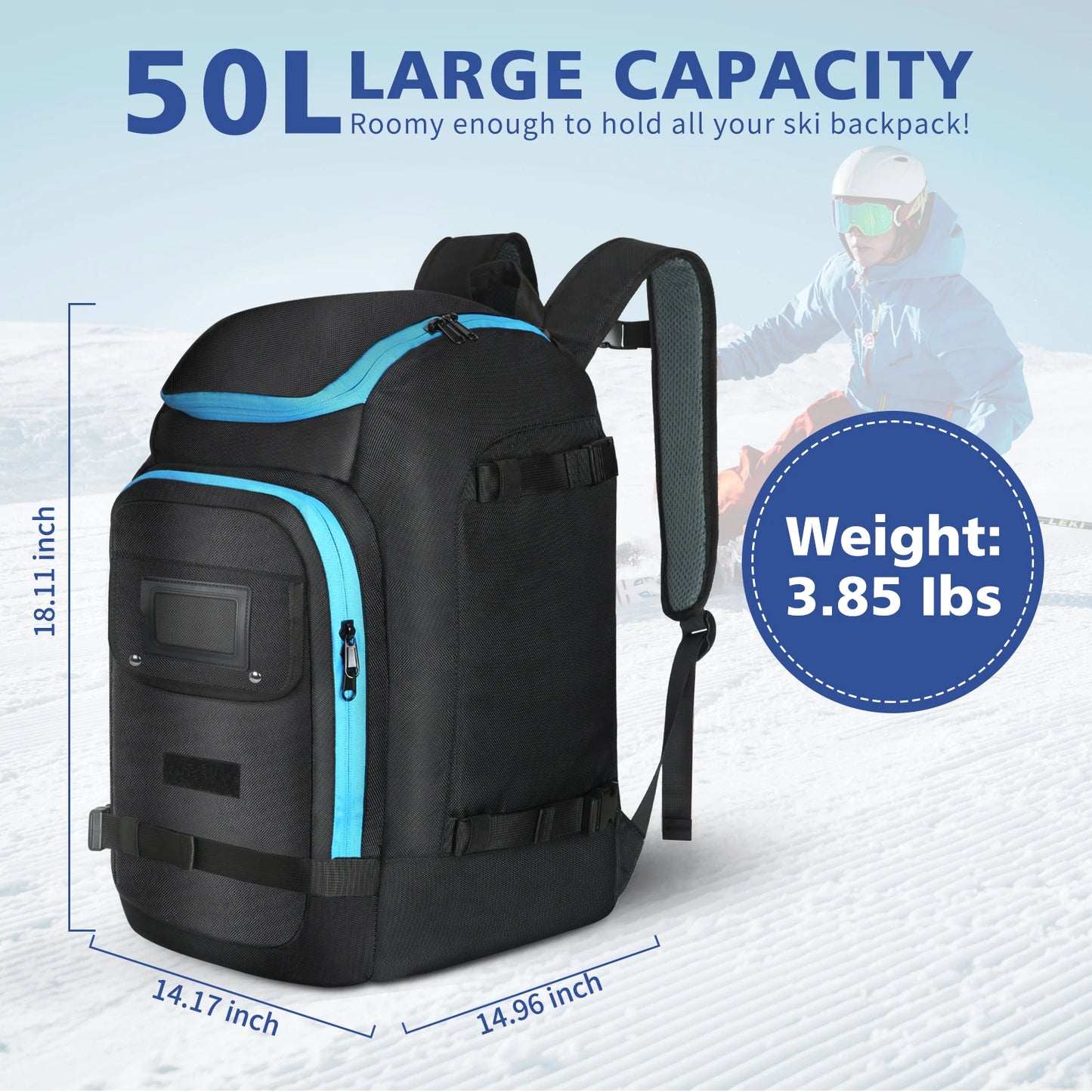 Ski Backpack Large Capacity Storage Bag Waterproof Outdoor Sports Supplies for Goggles Jacket Skis Snowboard Accessories Gloves