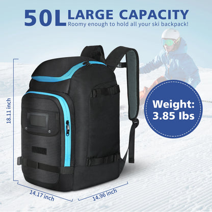 Ski Backpack Large Capacity Storage Bag Waterproof Outdoor Sports Supplies for Goggles Jacket Skis Snowboard Accessories Gloves