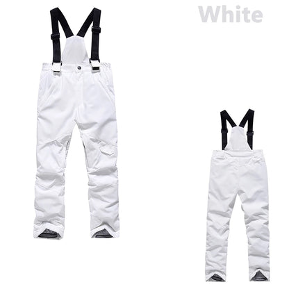 Children'S Ski Pants Autumn Winter Outdoor Sports Solid Warm Thick Ski Pants Comfortable Waterproof Pocket Strap Skiing Pants