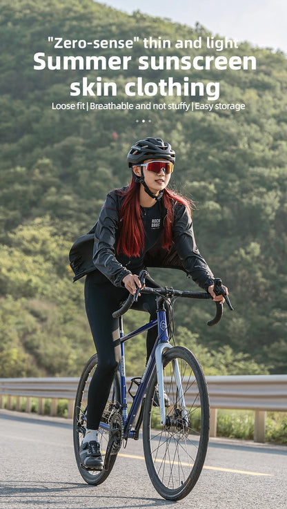 ROCKBROS Summer Sun Protection Bike Jacket Breathable Cycling Skin Tops Outdoor Hiking Fishing Sportswear Sweat-absorbent Jersey