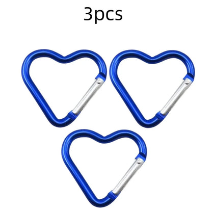 Outdoor Carabiner Heart Shape Keychain Clip Aluminum Alloy Rings Climbing Clips Spring Snap Hook Carabiner Durable