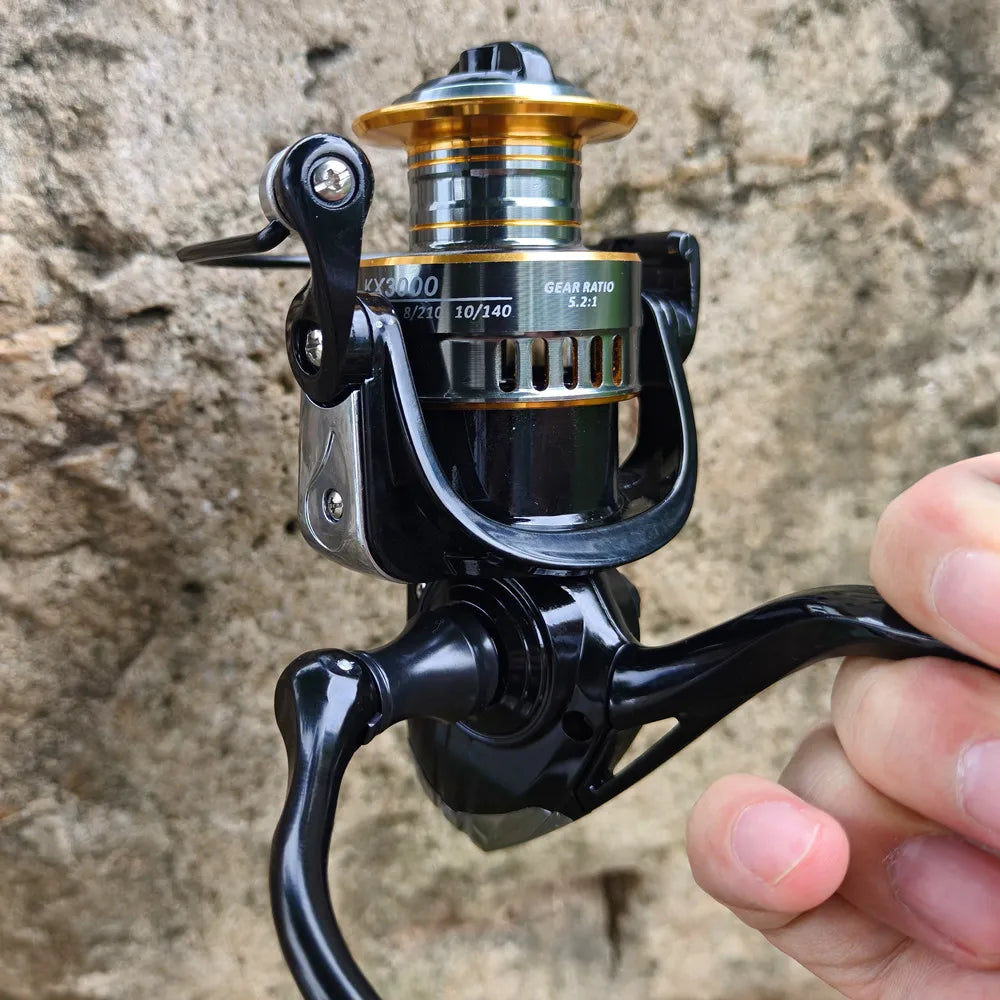 Professional Spinning Reel Ultra Light 1000~7000 5.2:1 Gear Ratio CNC Metal Spool Spinning Fishing Reel For Freshwater Saltwater