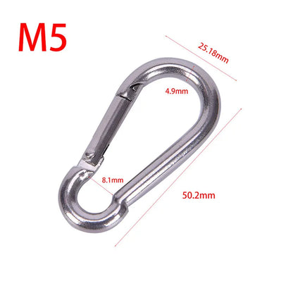 304 Stainless Steel M4 M5 M6 M7 M8 Multifunctional Spring Snap Carabiner Quick Link Lock Ring Hook