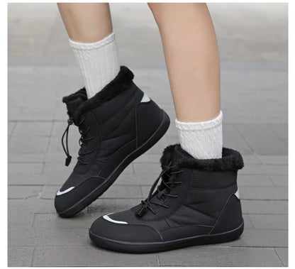 Clearance_2024 women's barefoot snow boots warm snow boots outdoor hiking shoes winter fur ankle boots women's boot Barefoot Ank
