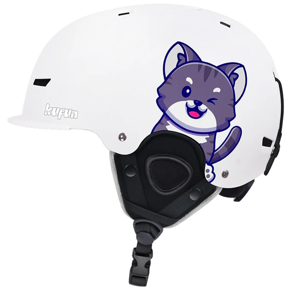 KUFUN Ski Helmet Snow Sports Snowboard Skiing Skateboard Skating Cute Animal Women Men Adult Kids Winter Safety Children