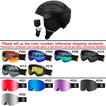 LOCLE Ski Helmet Men Women Integrally-molded Children Kids Skiing Helmet Skateboard Ski Snowboard Motorcycle Snowmobile Helmet