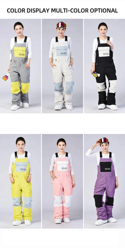 New Men and Women Winter Outdoor Ski Pants Windproof Waterproof Warm Breathable Snowboarding Pants Snow Sports Bibs Pants
