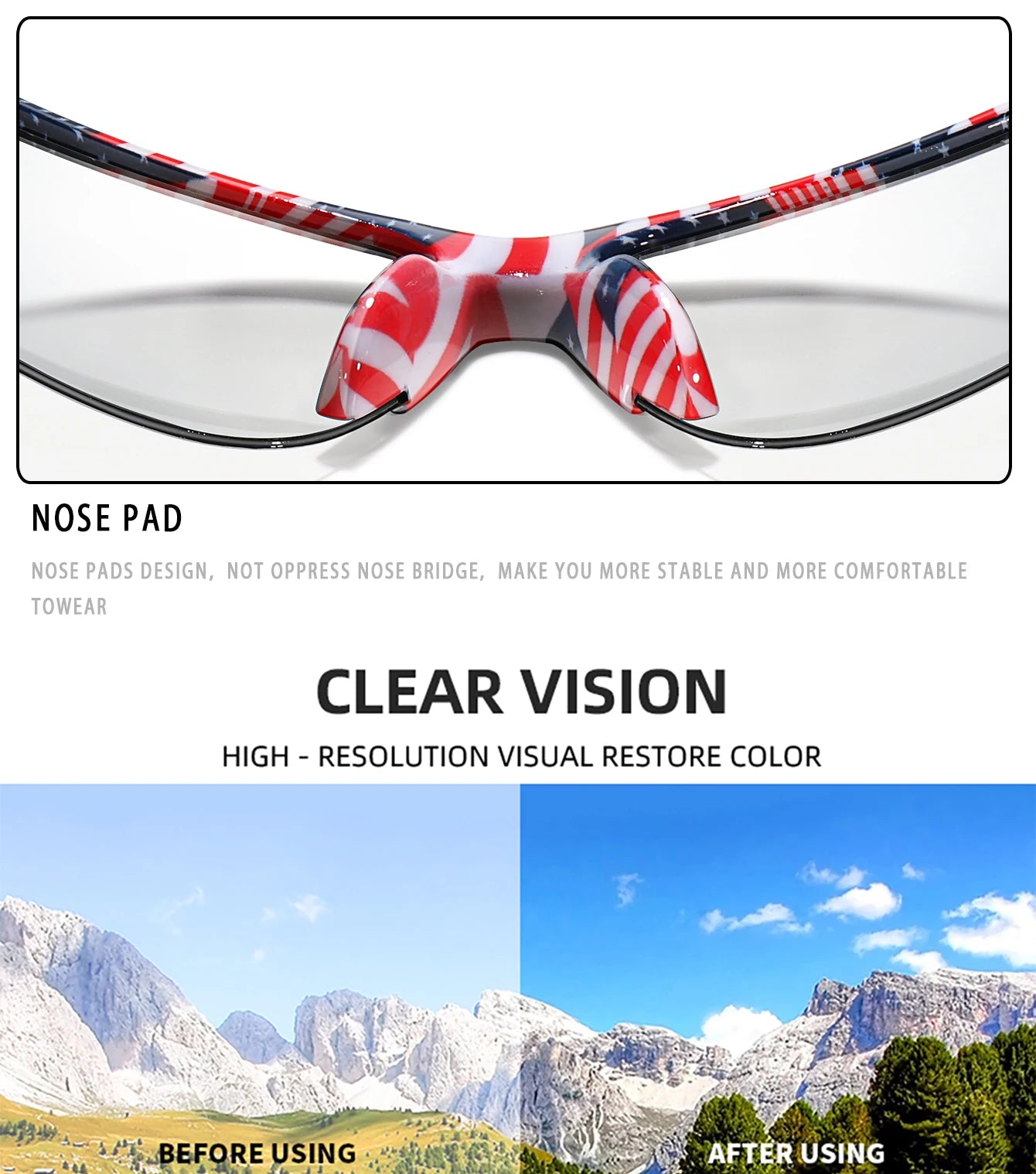 LOISRUBY Style Photochromic Sunglasses Men Women Outdoor Mtb Bicycle Cycling Runnging Eyewear Sports Bike Windproof Goggles