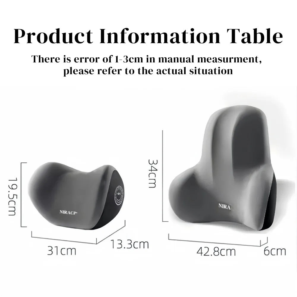 Car Neck Pillow Memory Foam Protective Lumbar Support Backrest Relieves Pressure Breathable Car Headrest Pillow Car Assesories