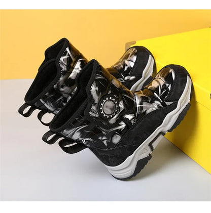 Winter Children's Cotton Shoes Anti-Slip Ice Claw High-Top Waterproof Fleece-Lined Snow Boots for Girls And Boys Hot Sale Of The