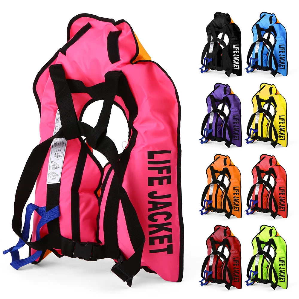 Manual Inflatable Life Jacket Adult Life Vest Water Sports Swimming Fishing Survival Jacket