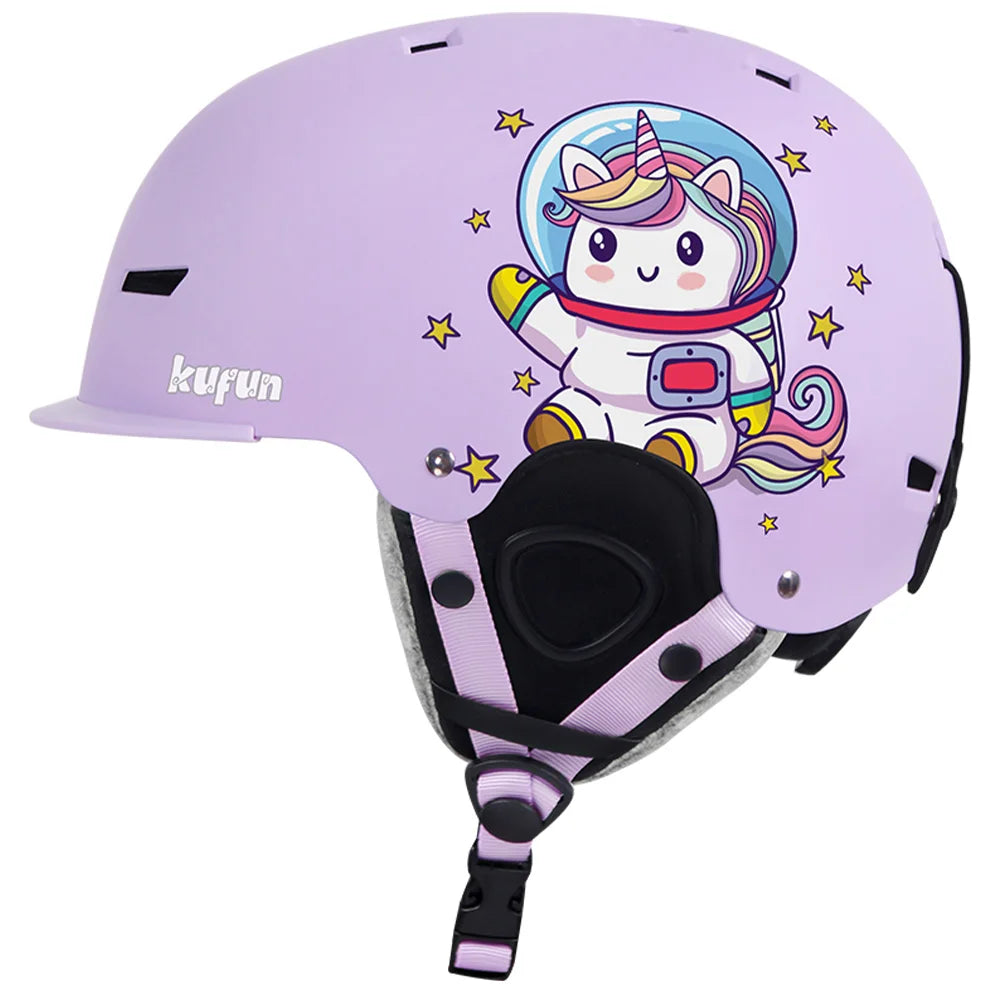 KUFUN Ski Helmet Snow Sports Snowboard Skiing Skateboard Skating Cute Animal Women Men Adult Kids Winter Safety Children