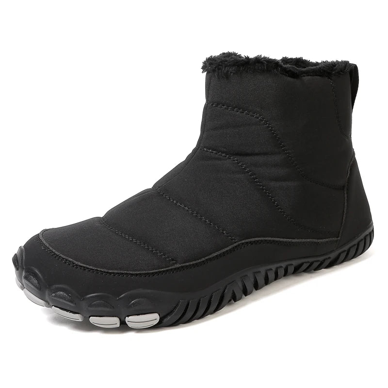 Women/Men Barefoot Snow Boots Warm Fur Shoes Non Slip Minimalist Ankle Boots Thermal Plush Shoes Comfortable for Hiking Walking