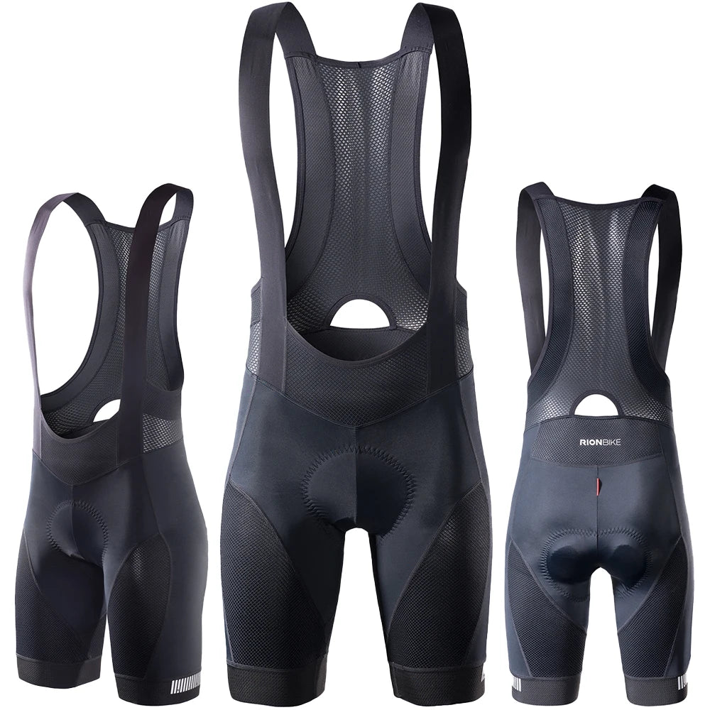 RION Cycling Shorts Men Ciclismo Masculina Bib Shorts Elastic Interface Cushion Long Distance MTB Padded Shorts Tights Slim Fit