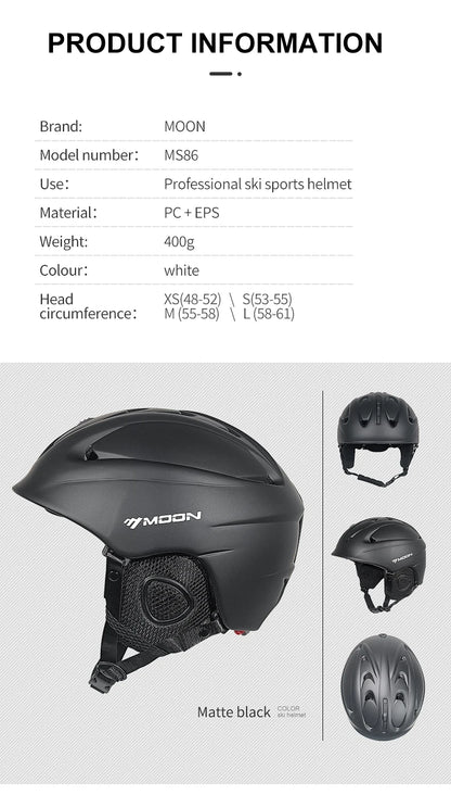 MOON PC+EPS Adult Ski Helmet for Adult and Youth Skating Skateboard Helmet Snow Sports Snowboard Helmets With 2 Gifts