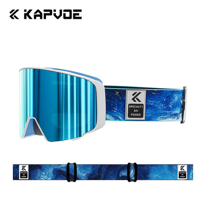 Kapvoe Photochromic Snow Goggles Men Ski Goggles Snowboard Anti-Fog Mask for Women UV400 Protection Glasses Snowmobile Winter