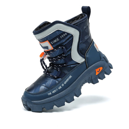 JMFCHI Kids Snow Boots Boys Hiking boots for Kids Waterproof Winter Snow Boots for Girls Warm Fur Lined Slip Resistant Outdoor