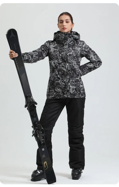 Skiing Hoodie Jacket Outdoor Warm Ski Coats Windproof Waterproof Ski Tops Women Sports Snowboard Jacket Winter New Snow Clothing