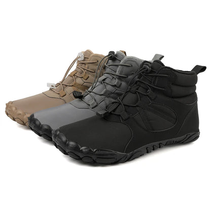 Men's Ski Shoes Snow Boots High Top Outdoor Hiking Cotton Shoes Waterproof Warm Non-slip Wear-resistant Work Boots Size 36-47