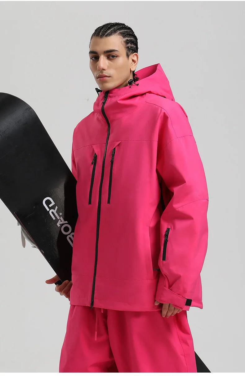 New Men Ski Jacket Waterproof Windproof Warm Breathable Snowboarding Coat 2025 Winter Sports Unisex Polyester Skiing Top Outdoor