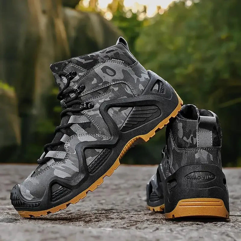 Oxford Waterproof Tactical Boots Men's Outdoor Non-slip Climbing Hiking Sports Shoes 45Plus Size Camouflage Work Shoes 46