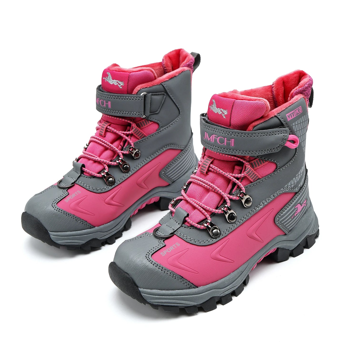 Kids Hiking Boots Boys Girls Outdoor Walking Climbing Sneaker Comfortable Snow Shoes Hiker Boot Antiskid Steel Buckle Sole